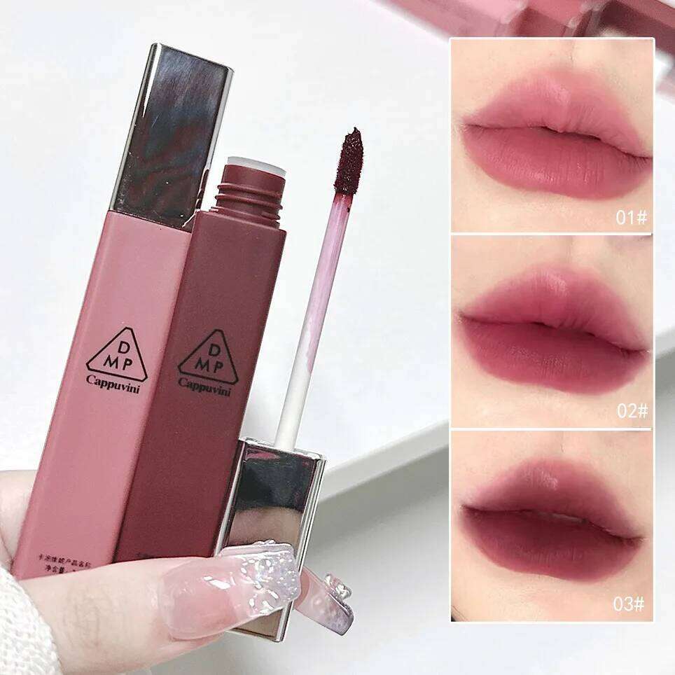 Cappuvini Cloud Velvet Lacquer Matte Finish Lip Mud Makeup White No Stain on Cup Female Lipstick H260302