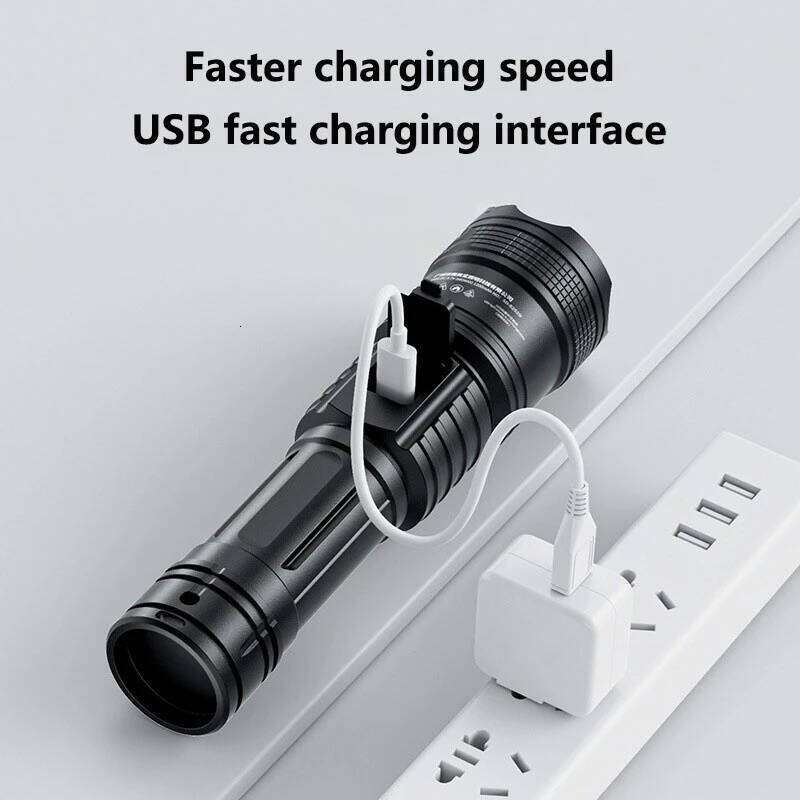 Telescopic Zoom Flashlight Strong Rechargeable Super Bright Long-range Mini Portable Home Outdoor Durable LED Light Z260301