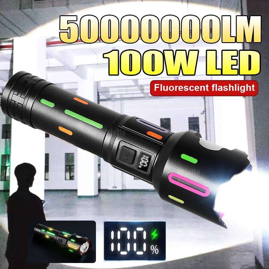 2025 Upgrade LED Strong Light Flashlight Rechargeable Powerful Led Tactical Torch 5000000LM High Power Spotlight Camping Lantren Z260301