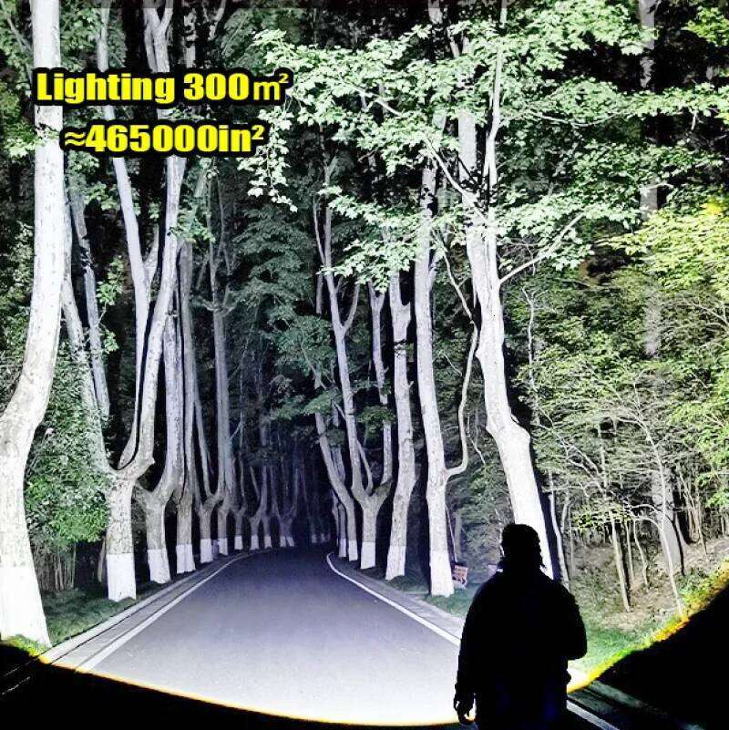 100000LM Super Bright Tactical LED Flashlight Type-c Rechargeable 6000M Long Range Waterproof Torch for Fishing Hunting Camping Z260301