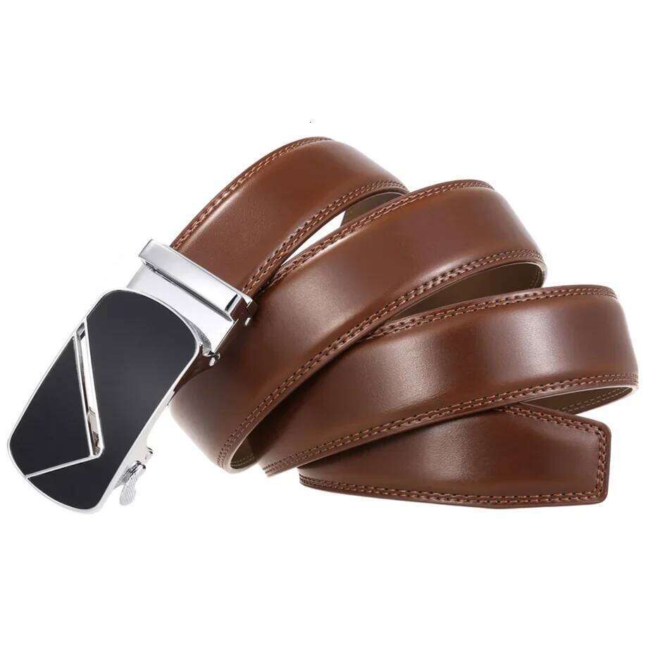 Luxury Cow Genuine Leather for Men 2025 New High Quality Automatic Black Formal Male Belt Brand Ratchet Buckle Belts B447 S260228