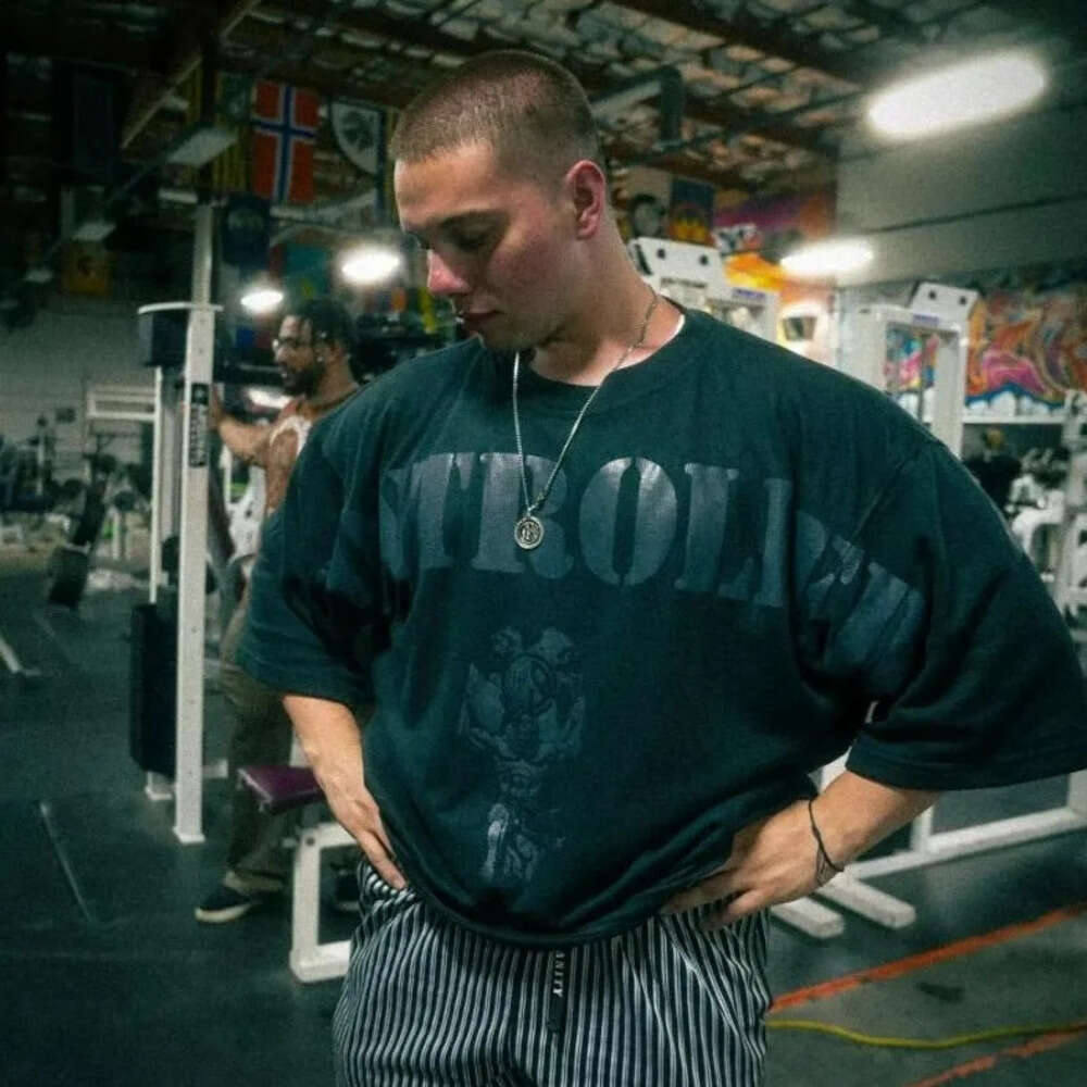 Black Tee Men's T Shirts Summer Controlled Insanity T-shirt Covers Over sized Men's Tees Short Sleeve Tees Workout Men's Clothing