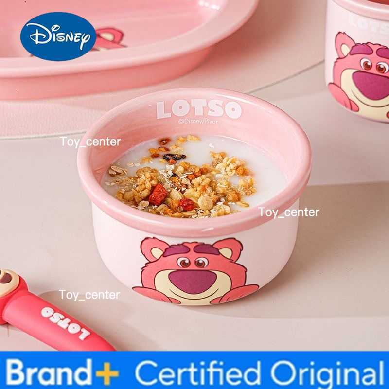 Disney Lotso Stitch Pooh Bear Salad Bowl Light Dinner Plate Household Ceramic Plate Cute Styling Rice Bowl Anti-wear Tableware H260302
