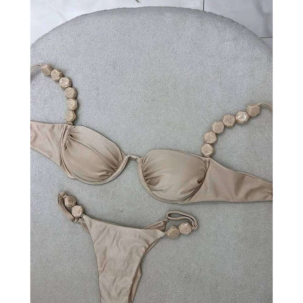 2025 Sexy Bikini Set High Waist Golden Printed Women Swimwear Push Up Bikinis Swimsuit Female Biquini Bathing Suit Z260301