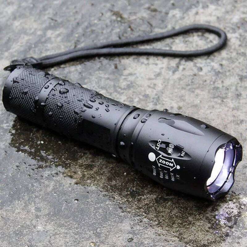 T6 Rechargeable LED 4000 Lumens Super Bright Portable Flashlights 5 Modes Waterproof Handheld Torches for Hiking Z260301