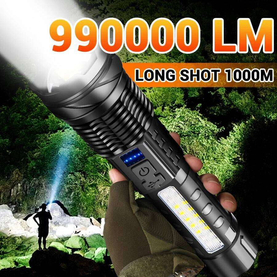 Heinast Powerful LED Flashlight Super Bright Rechargeable Portable Ultra Power Torch Lamp Outdoor Emergency Camping Lantern Z260301