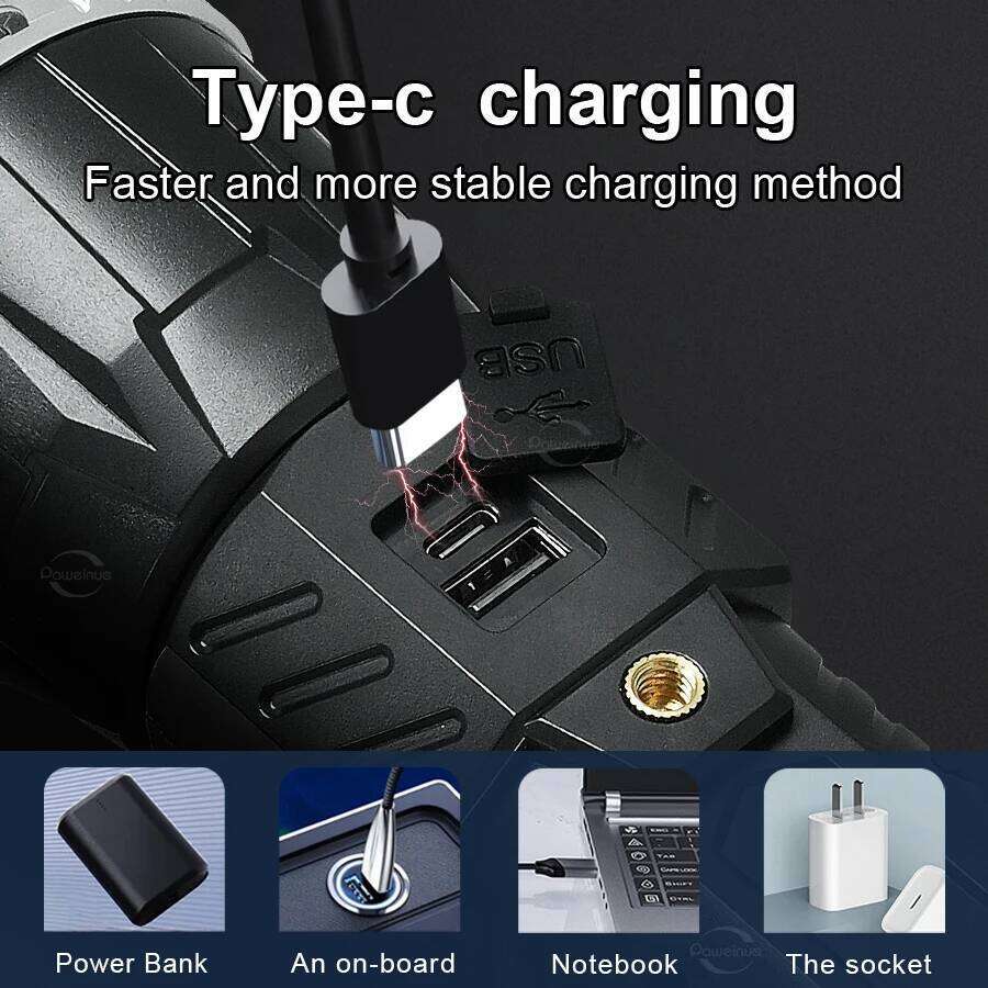 19000000LM Super Powerful Flashlight Built-in 3*18650 High Power Torch Rechargeable LED Light Big Aperture Camping COB Lantern Z260301