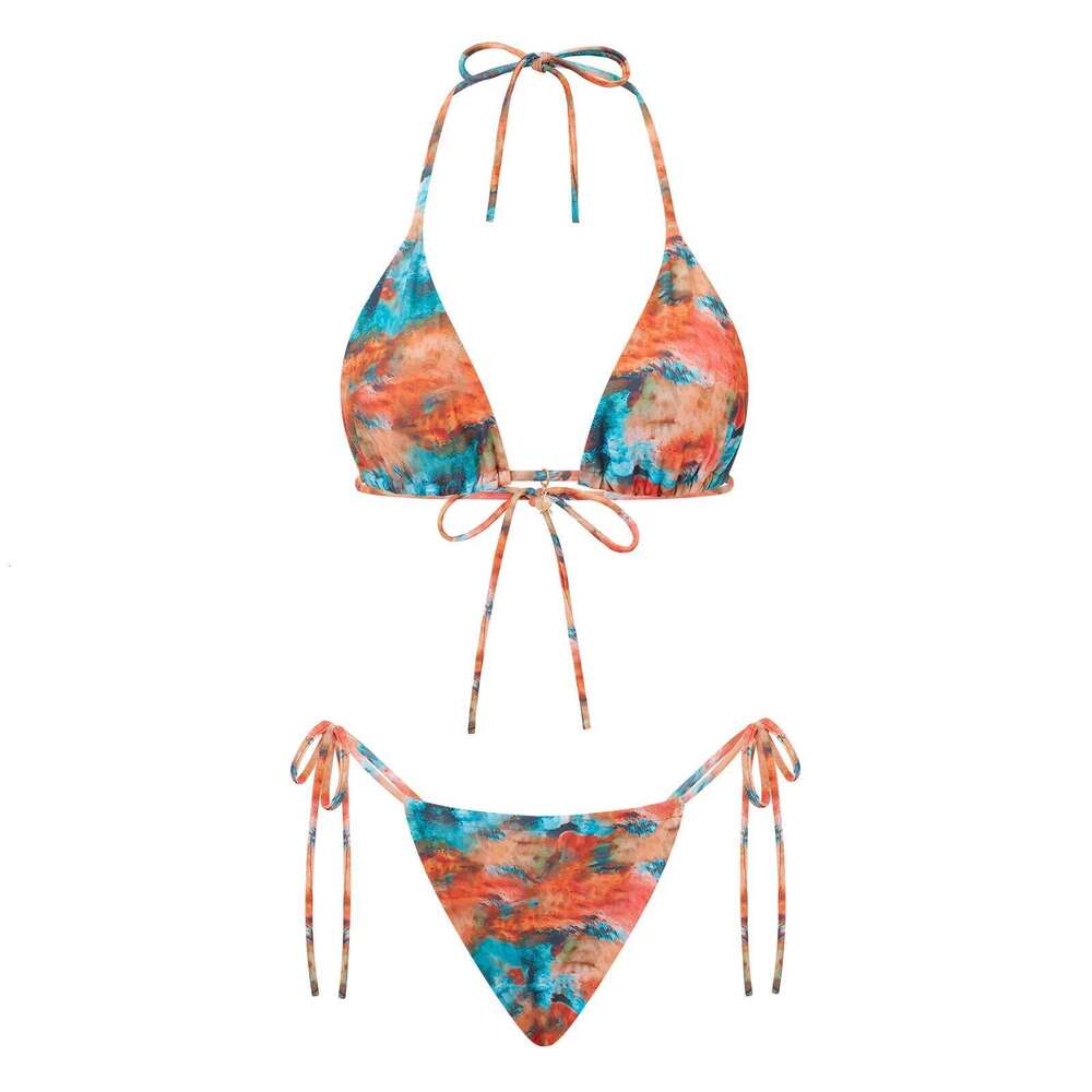 hirigin Women 2 Pieces Bikini Swimsuit Spaghetti Strap Top Tie Side Triangle G-Thong Bathing Suit Beach Holiday Swimwear Z260301