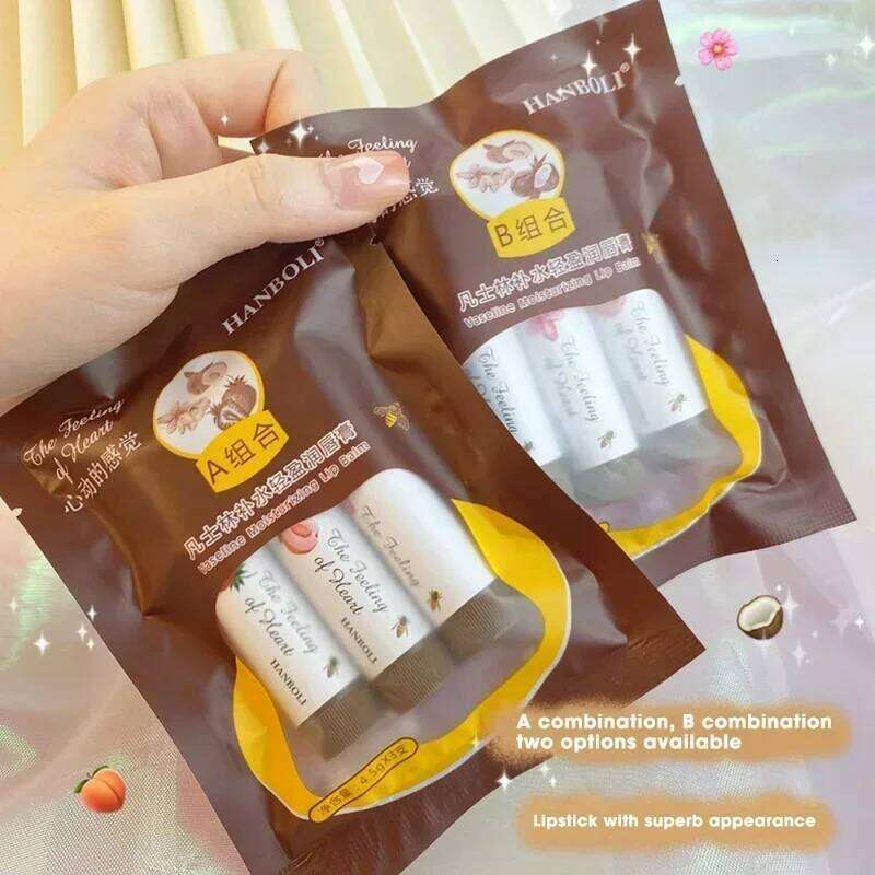 New Moisturizing Colored Balm 1/3PCS Cute Fruit Lip Tint Lasting Peach Red Lipstick Waterproof Women Lips Makeup Cosmetics H260302