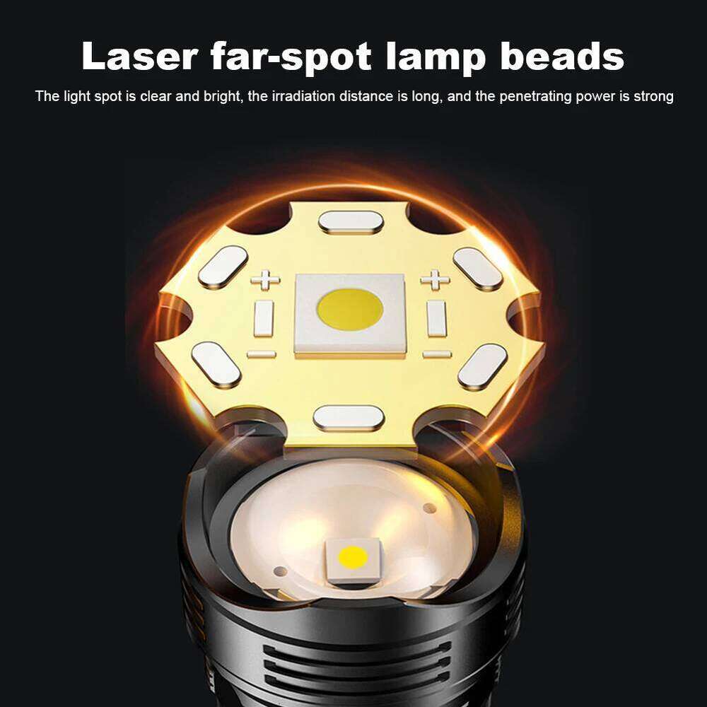 10W Handheld USB Charging Powerful LED Power Display Super Bright Flashlight 500LM for Camping Hiking Z260301