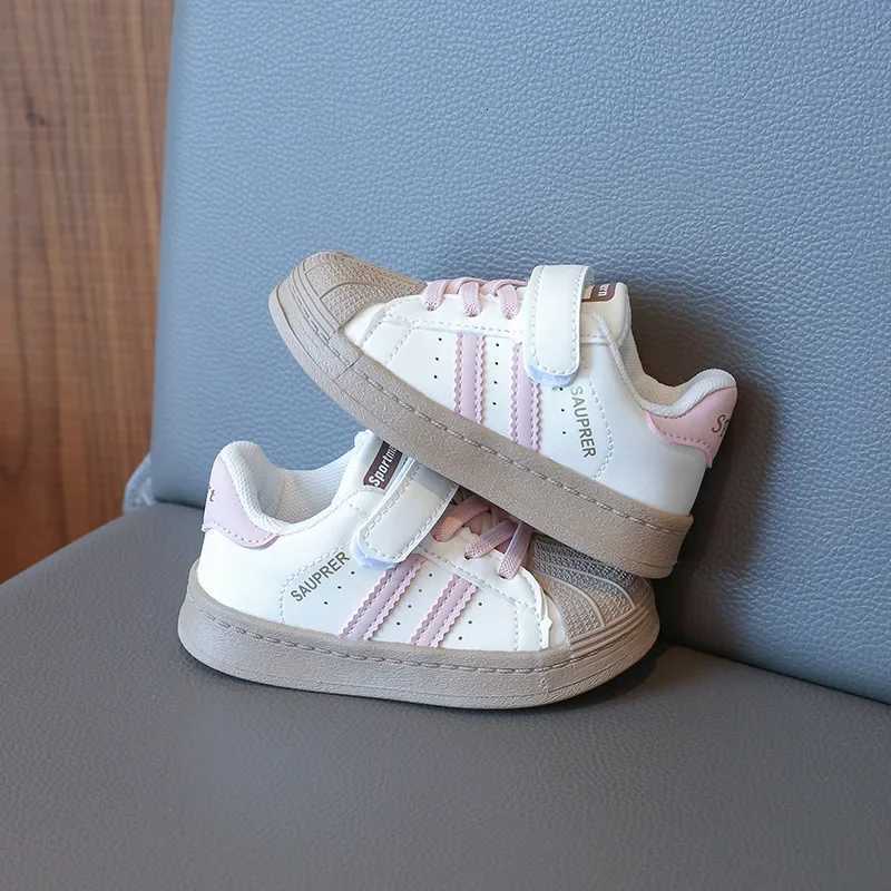 Kids Retro Shell-toe Sneakers Striped Lightweight Breathable Casual Running Shoes for Boys GirlsT260302