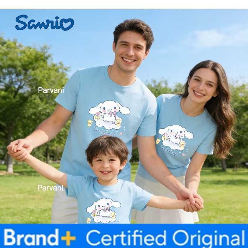 Sanrio New Product Yuguigou Cartoon Pattern Childrens T-shirt Round Neck Pure Cotton Parent-child Casual Short Sleeved Shirt H260302