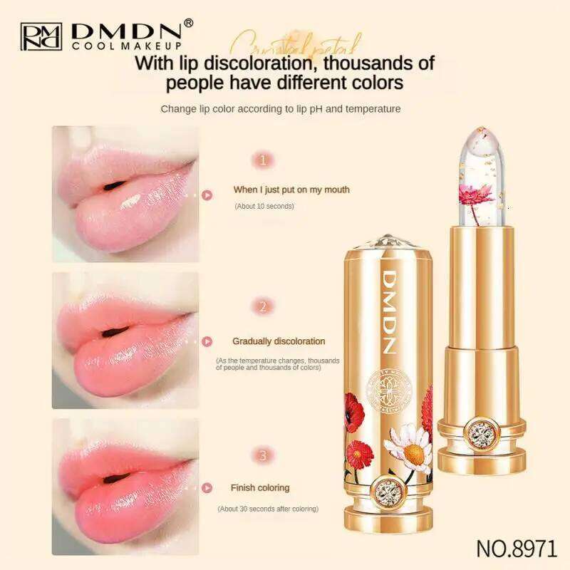 Crystal Petals Color-changing Gold Foil Desalination Color Lipstick Soft Delicate Lasting Waterproof Makeup H260302