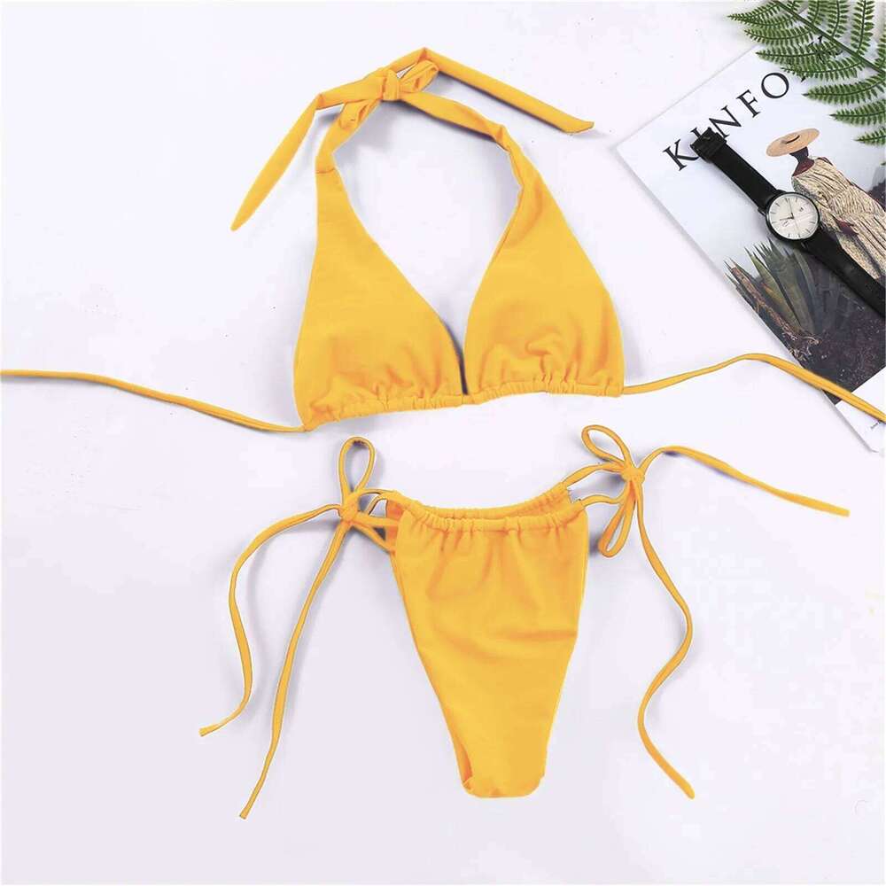 Woman Swimsuits Lace Solid Sexy Push Two Cut Women High Swimsuit Piece Up Swimwears Tankinis Set Bikini Mujer Z260301