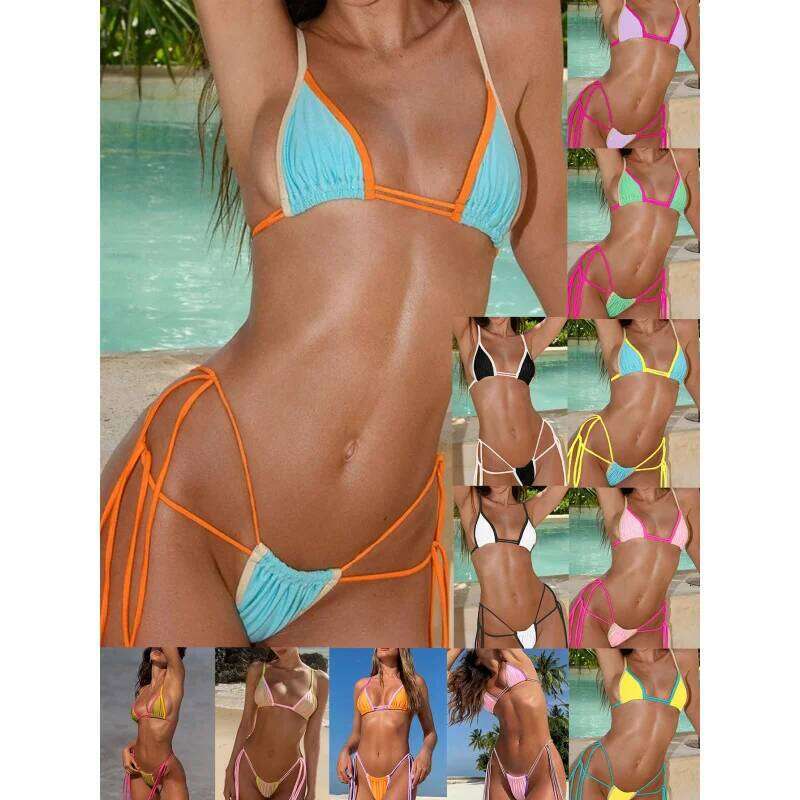 2025New Blue Swimsuit Ladies Sexy Three Point Bikini Women Wholesale Z260301