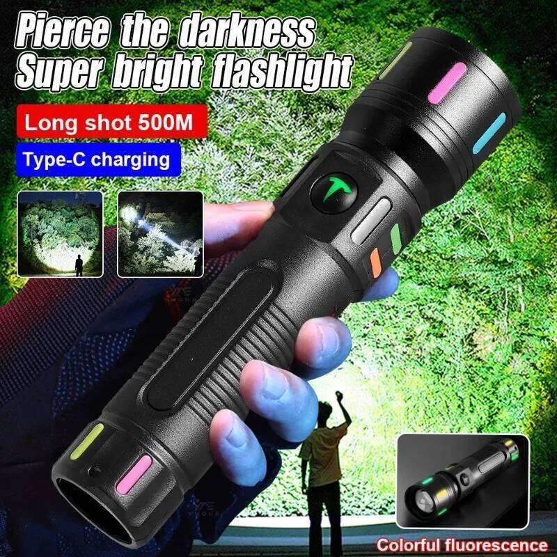 Ultra Bright White Laser LED Flashlight Zoomable Rechargeable Waterproof Outdoor Hiking Emergency Fishing Camping Lamp Z260301