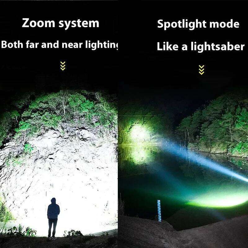 Ultra Bright White Laser LED Flashlight Zoomable Rechargeable Waterproof Outdoor Hiking Emergency Fishing Camping Lamp Z260301