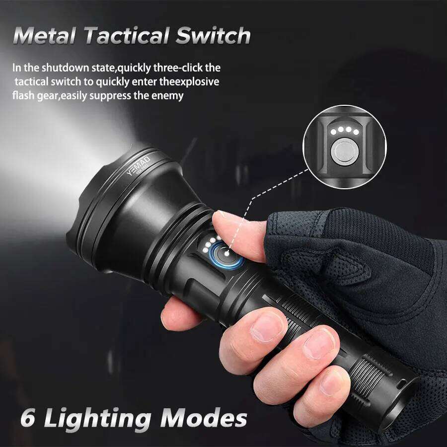 YEMAO Ultra Powerful 2840LM Rechargeable LED Flashlight, 900m Beam Distance, Durable Aluminum Alloy Torch For Camping Hiking Z260301