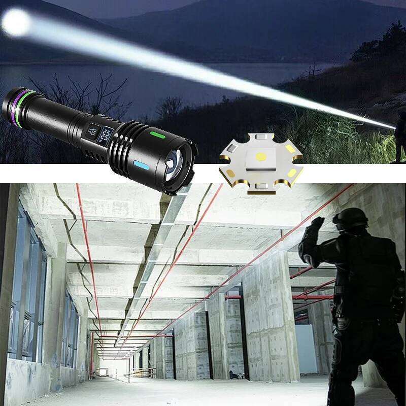 2026 New Super Bright 18650 Rechargeable Torch 9000000LM Powerful LED Flashlight Outdoor Camping Fluorescent Lantern Z260301