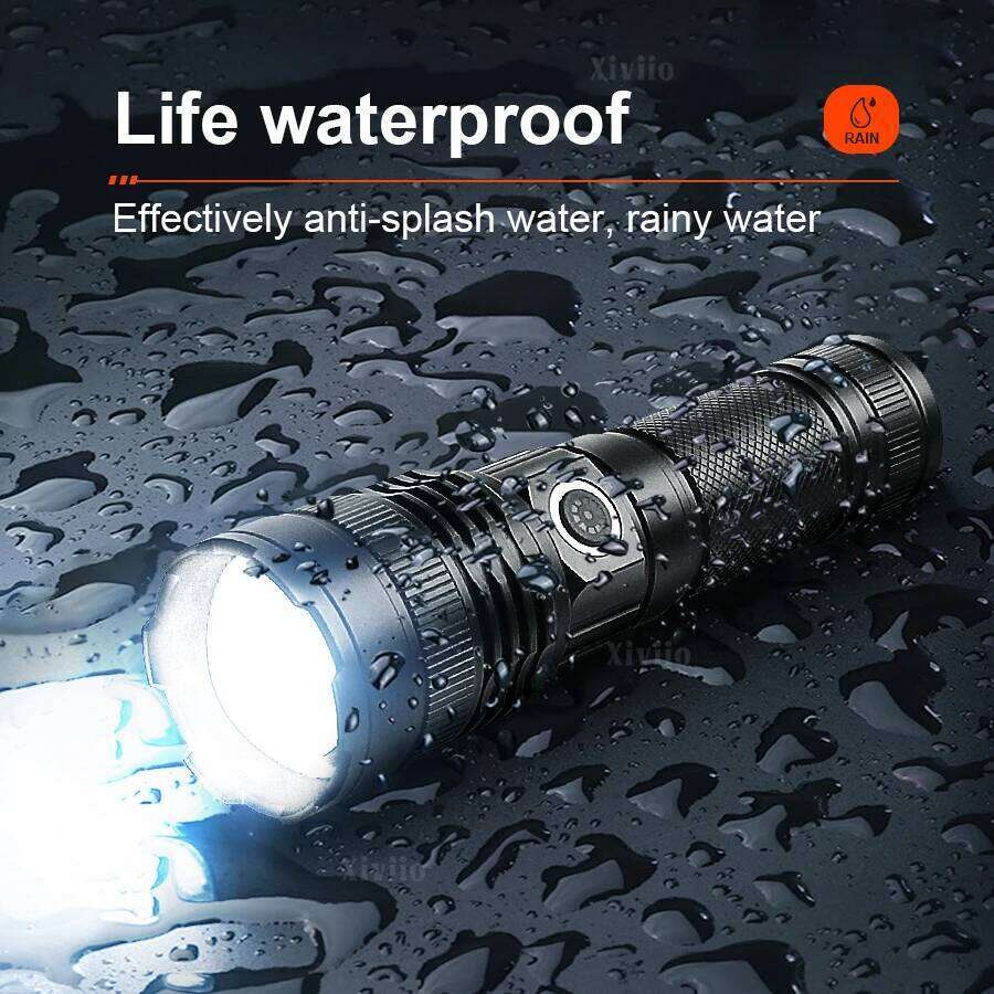 Super Powerful Rechargeable Led Flashlight Brightness Adjustment Multifunctional Tactical Flashlights 600W Long Range Power Bank Z260301
