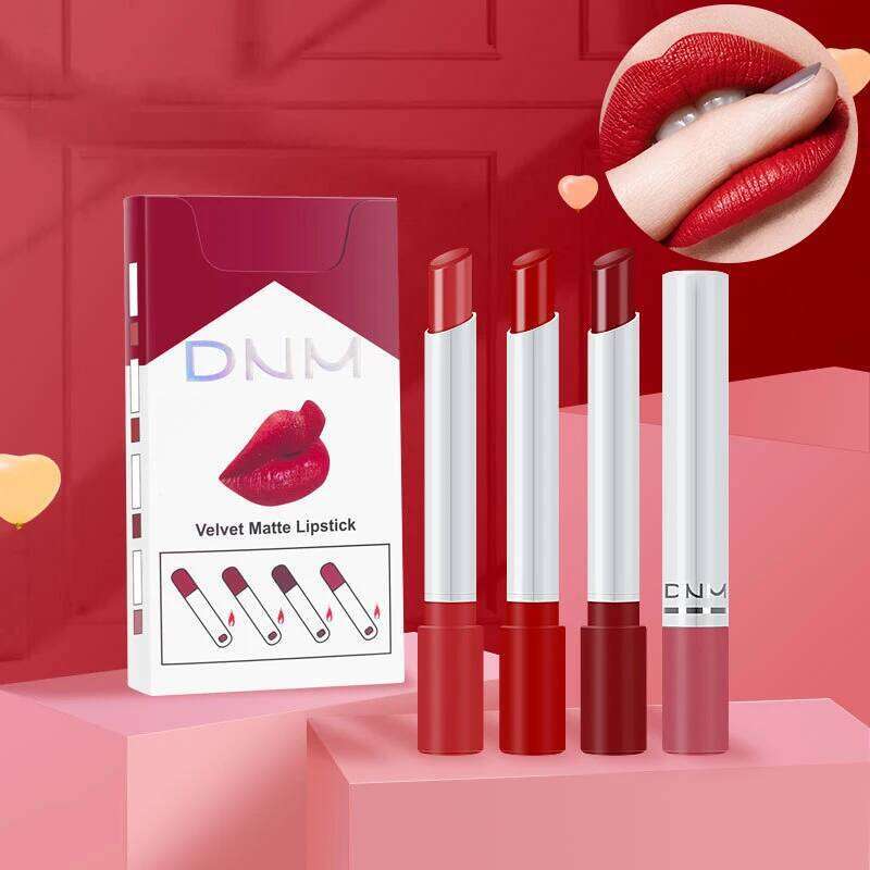 Matte Finish Set Smoking Tube Velvet Mist Moisturizing Lipstick Gloss Pigment Lip Makeup Cosmetics H260302