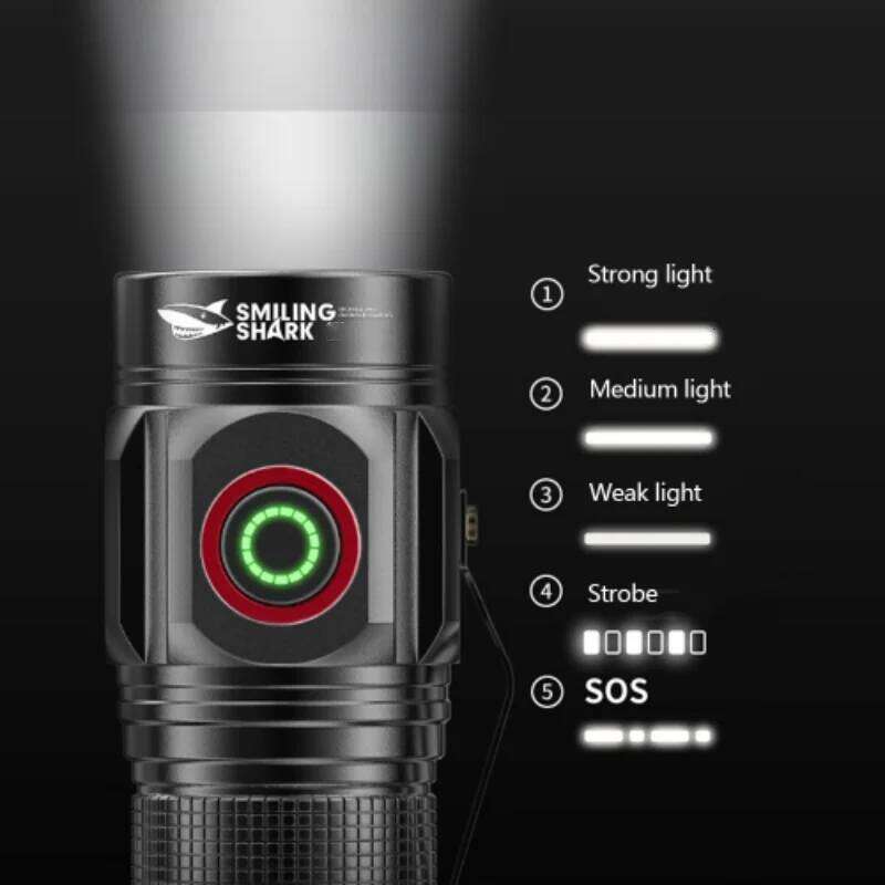 Smiling Shark SD7143 Mini Portable Flashlight, Super Bright Torchlight, with Magnetic Metal Clip, Type-C Rechargeable, Outdoors Z260301