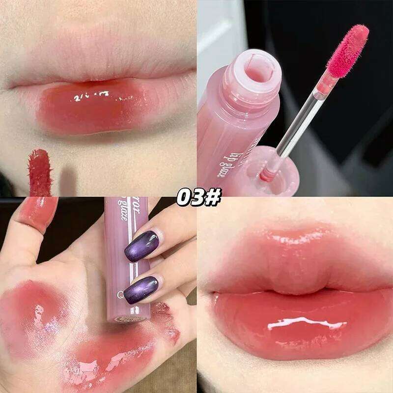 QIBEST Watery Oil Gloss Long Lasting Hydrating Glaze Non-Stick Glassy Stain Moisturizer Lip Tinit Pigment Cosmetics H260302