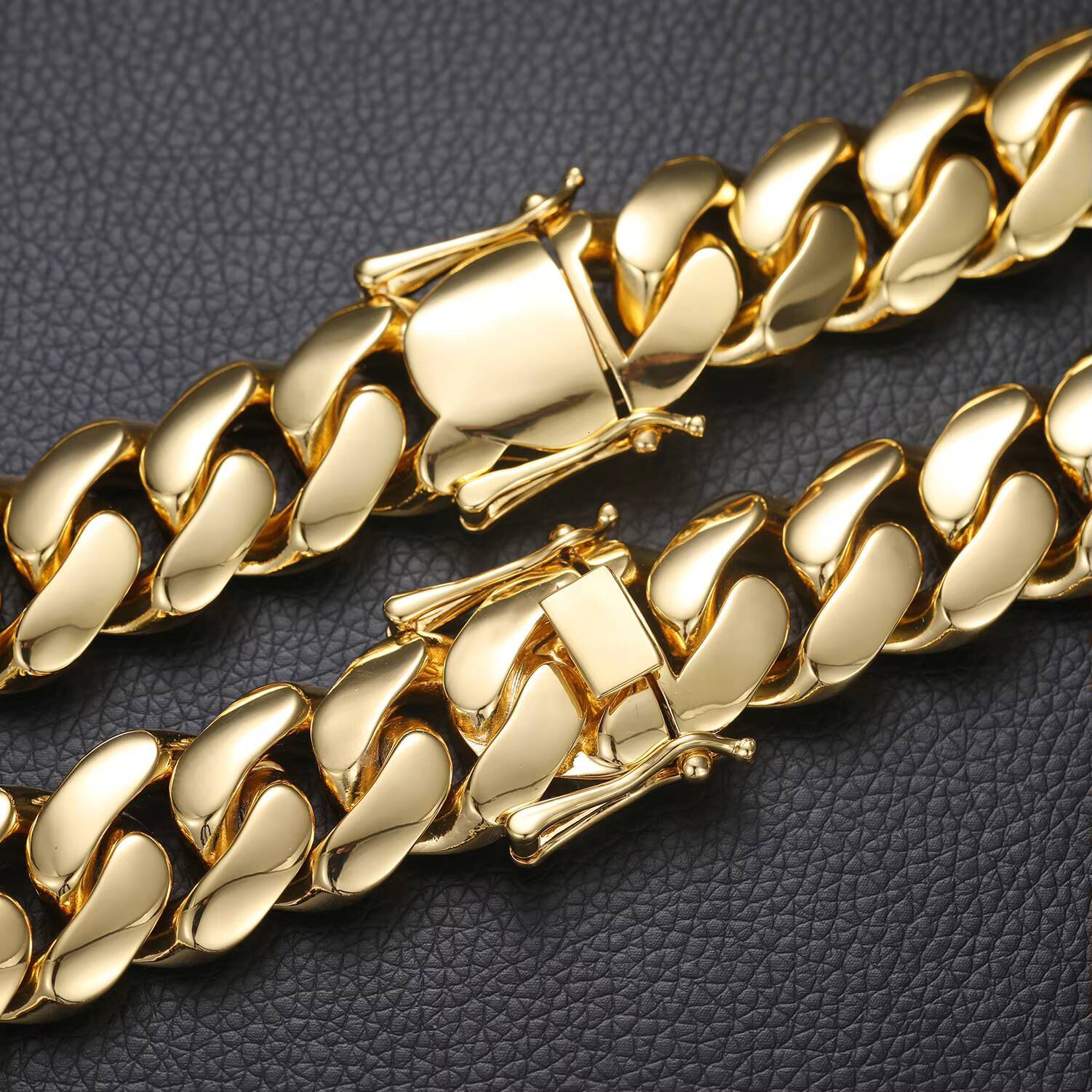 Wholesale Luxury Hip Hop Jewelry 20mm 22mm 14K 18K Real Gold Plated Brass Heavy Miami Cuban Link Bracelet Mens Bracelet