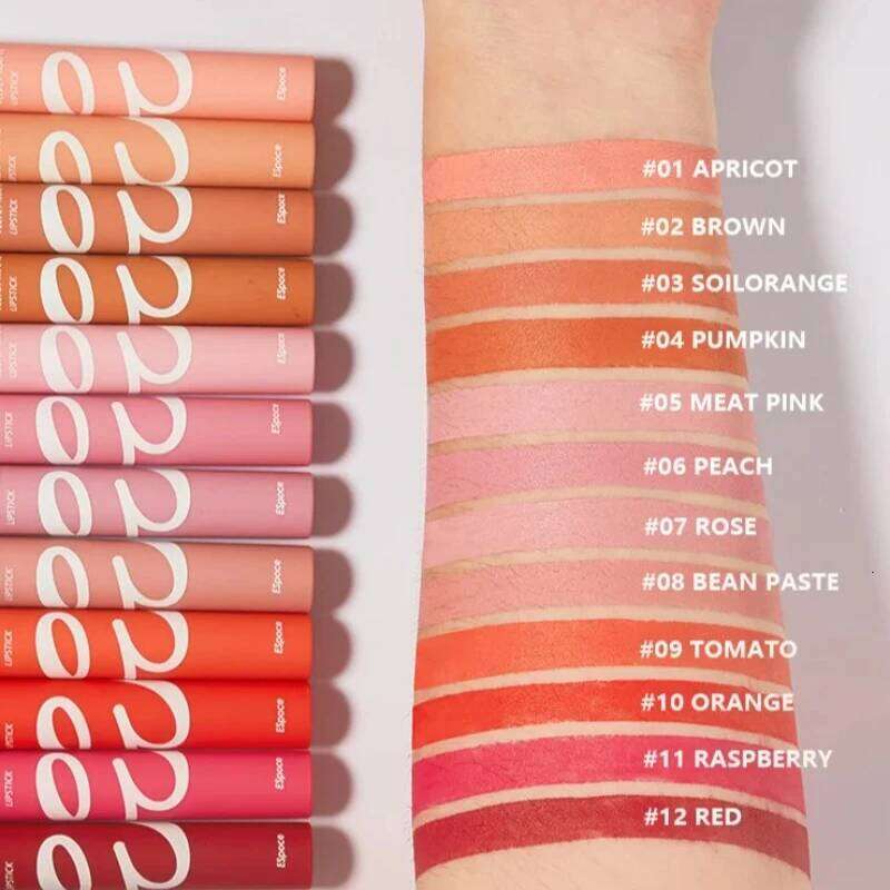 Nude Series - Matte Velvet Waterproof Long Lasting Red Non Stick Lipstick Cosmetic Makeup 12 Colors H260302