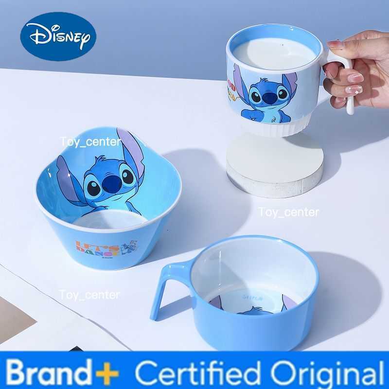 Disney Lilo Stitch Movie PeripheralsCartoon Cute Childrens Tableware Home Baby Supplementary Food Rice Bowls Plates Spoons H260302