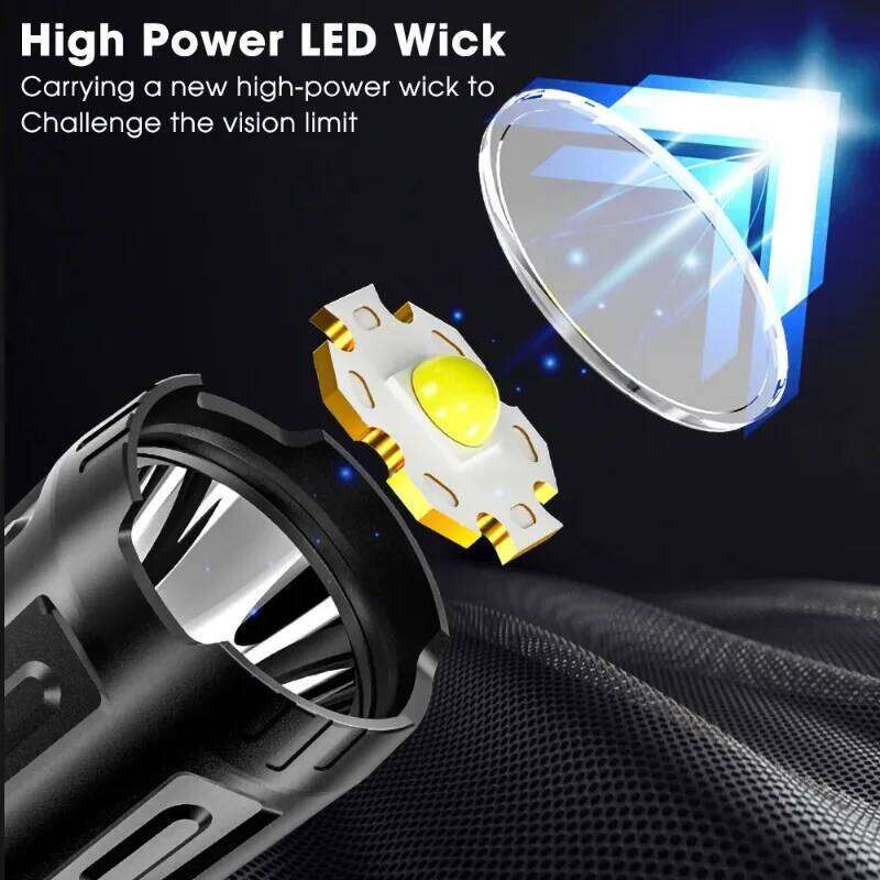 Mini USB Charging Flashlight OSL LED Lamp Beads Torch Portable Waterproof Outdoor Camping Lantern Light Z260301