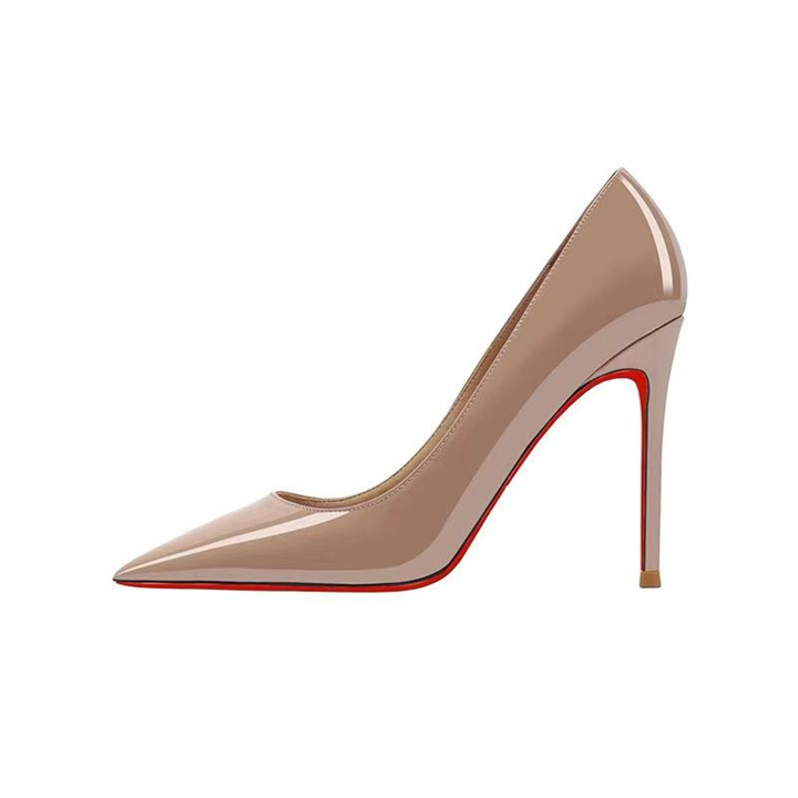 Hot same Red Bottom Designer Heels Women's Patent Real Leather Pumps 8-12cm Woman Pumps Wedding Shoes Nude Black Patent Stiletto Genuine Leather Size 36-42