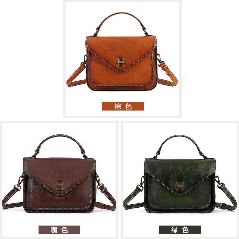 Luxury Shoulder Bags Totes Hobo Top Layer Cowhide Women S Handbag Street Retro Messenger High End Envelope Genuine Leather Crossbody Bag SENYY