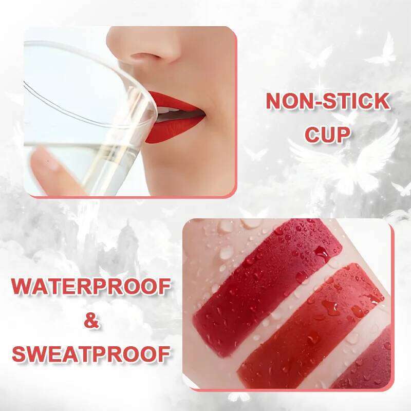 Matte Liquid Lipstick Makeup, Waterproof Non-fading Non-stick Cup, Smooth Misty Finish for Fuller Lips, Rich Color Rendering H260302