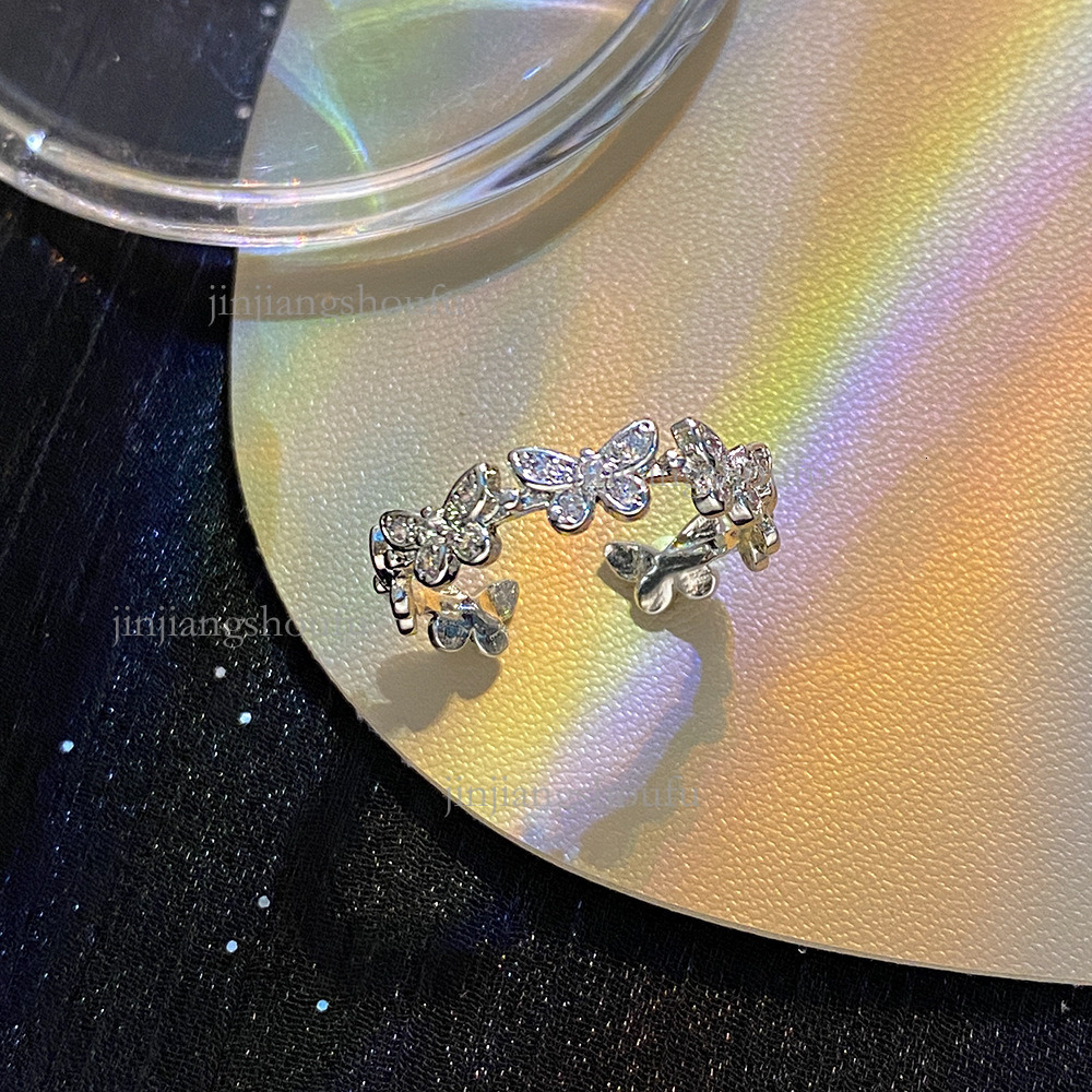 2026 Designer Bracelet Luxury Korean Edition Ins Style Simple Fashion Exquisite Zircon Letter Pearl Ring Adjustable Opening Trendy Women's Handpi