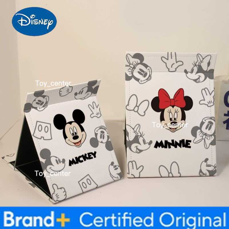Disney Mickey Mirror Portable Minnie Mouse Folding Vanity Mirror Anime Women School Office Cartoon Girls Desktop Makeup Tools H260302