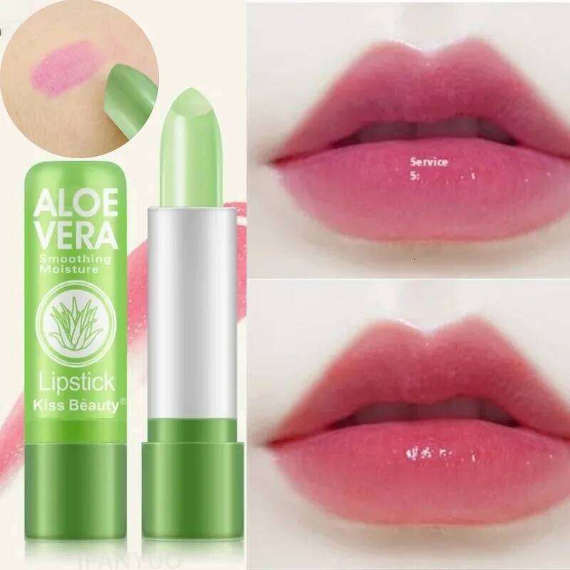 Aloe Vera Moisturizing Lipstick Natural Lasting Temperature Color Changing Lip Balm Fade-Resistant Nourishing Lips Care Makeup H260302