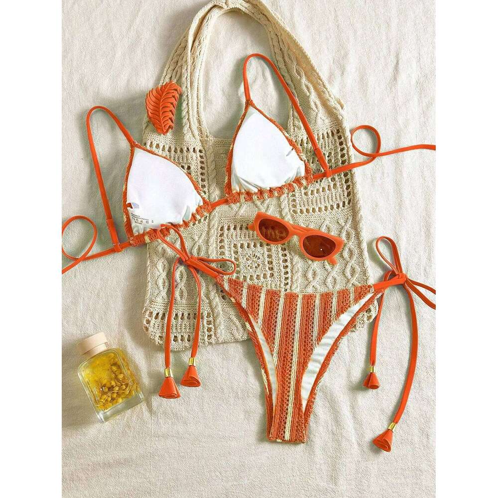 New Ribbed Swimsuit Female Swimwear Women Two-pieces Bikini Set Bather Bathing Swim Suit Beachwear Z260301