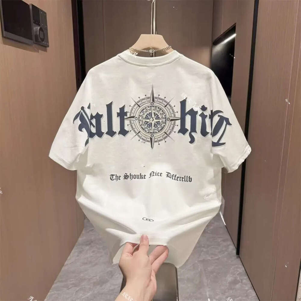 American Retro Trendy Brand Casual Heavyweight Printed Letter Summer Fashion Versatile Short Sleeve T-Shirt