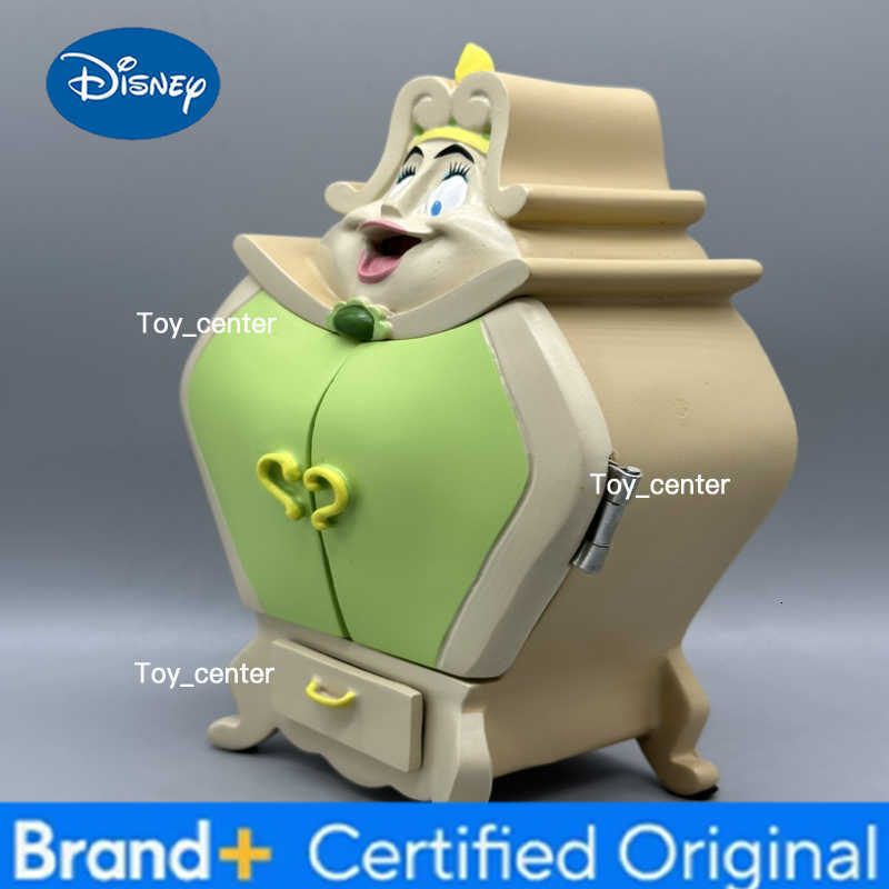 Disney Beauty And The Beast Toys Anime Figure Night Lights Candlesticks Cogsworth Clock Ornaments Collectible Model Gift jewelry box H260302