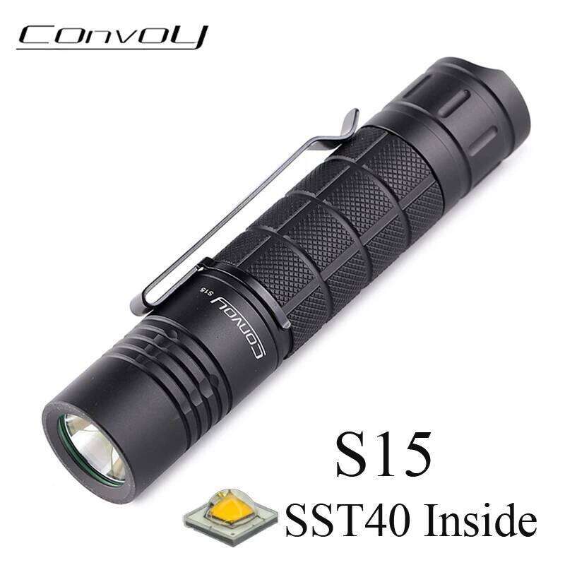 Convoy Flashlight S15 SST40 Led Lanterna Flash Light 18650 Linterna Camping Fishing Zaklamp Lampe Torche Portable Latarka Z260301