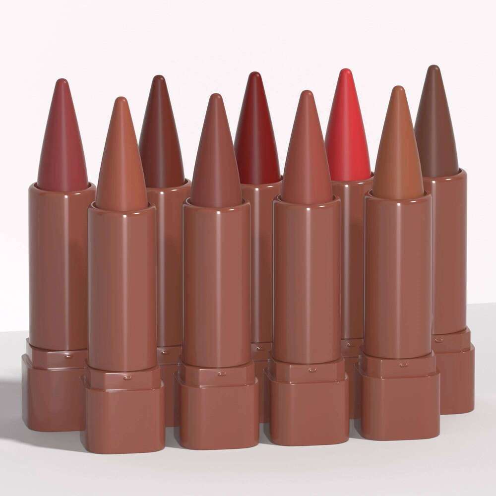 DUNUF 1pcs 2pcs & 3pcs Matte Lip Liner And Lipstick Set-Crayon Form Cone Tip Easy Contour Universal Skin Types Dual-Use Brown H260302