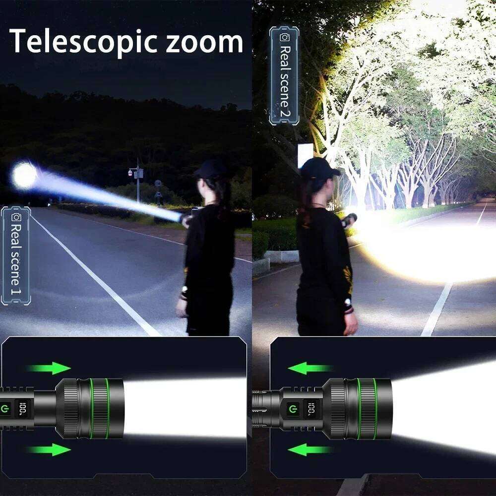 High Power LEP White Laser Flashlight 3000 Meter Long Range 26650 Battery Type C Usb Rechargeable Tactical Portable Lantern Z260301