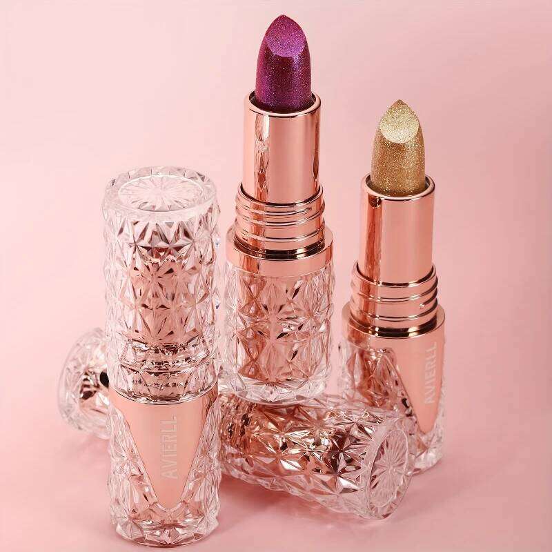 Diamond Lipstick - Glossy Velvet Texture,Waterproof &Anti-Fouling,Long-Lasting Sparkle Shine Glitter Lipgloss Pearlescent Makeup H260302