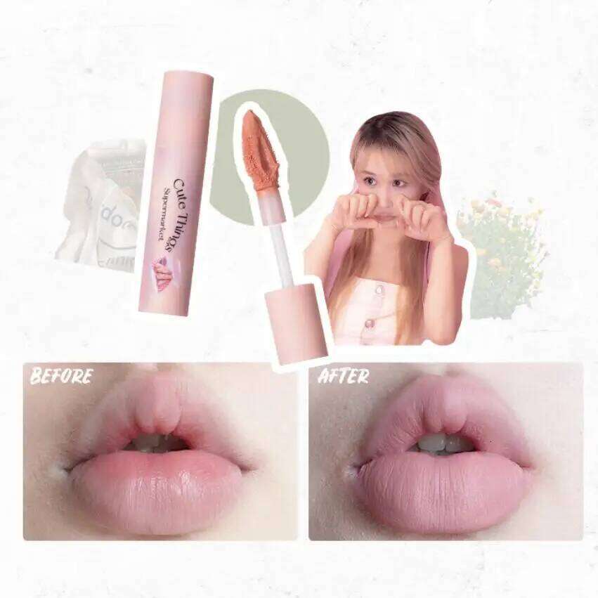 FLORTTE Primer Matte Korean Lipstick Cream Whitening Lip Mud Long Lasting Waterproof Lipgloss H260302