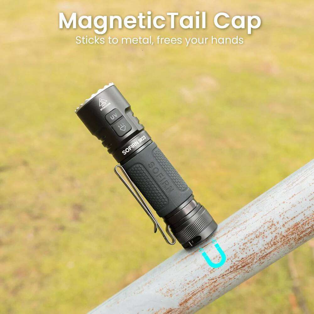 SOFIRN SR23 Dual Flashlight 3300lm White Floodlight&365nm UV Light 21700 USB C Rechargeable EDC lamp with Magnetic Tailcap Z260301