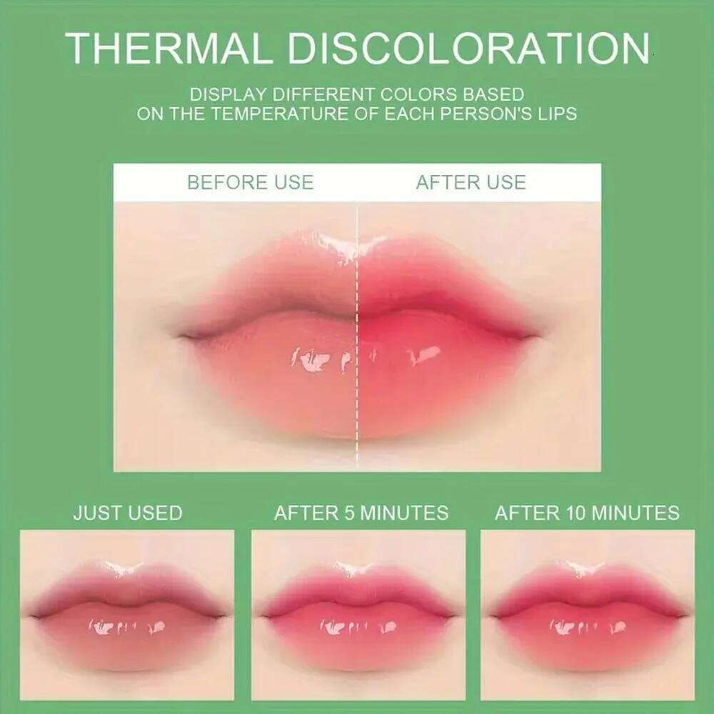 12-Piece Aloe Vera Lip Balm Set, Long-Lasting Moisturizing, Non-Stick, Waterproof, Color-Changing Jelly Lipstick Containing Plant Squalane, Suitable f