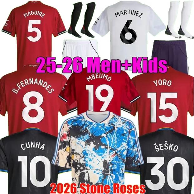 Fans Player MAN UTS CUNHA MAINOO ZIRKZEE Soccer Jersey SESKO MBEUMO B.FERNANDES MOUNT MAZRAOUI UGARTE AMAD YORO DE LIGT MOUNT DORGU MAGUIRE football shirt kids kit set