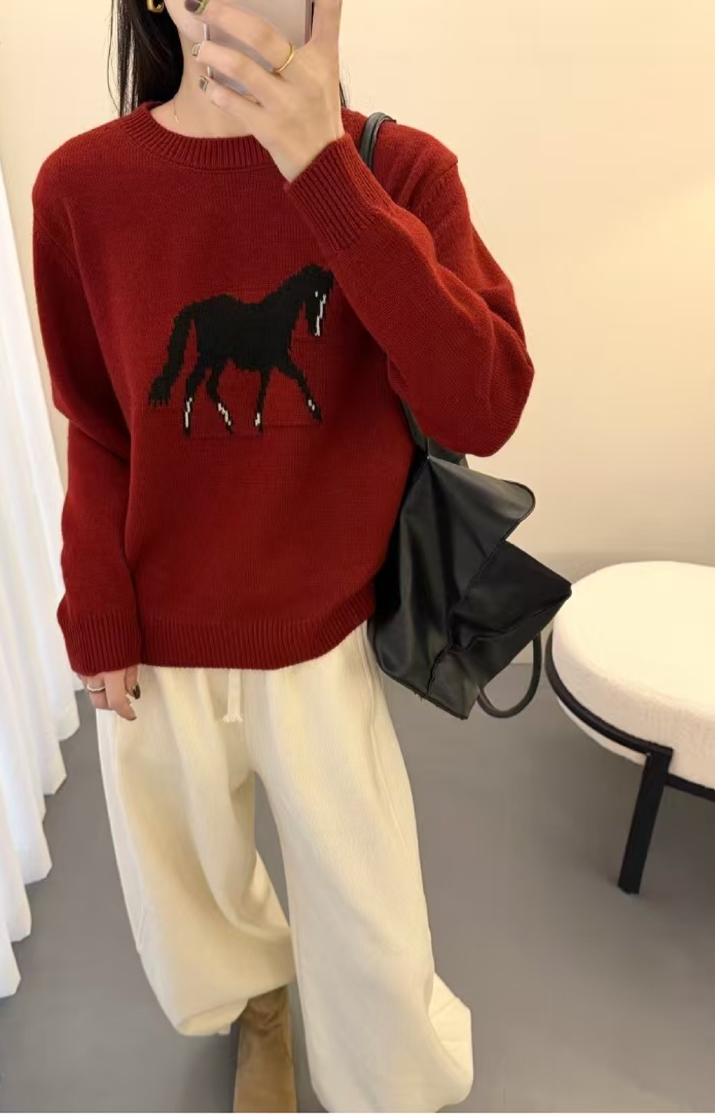 Women's Sweaters Cute Creative Knitted Pullover Pattern Cartoon Vintage Top Soft Trendy Fashionable Casual-chic Female Street Sweater