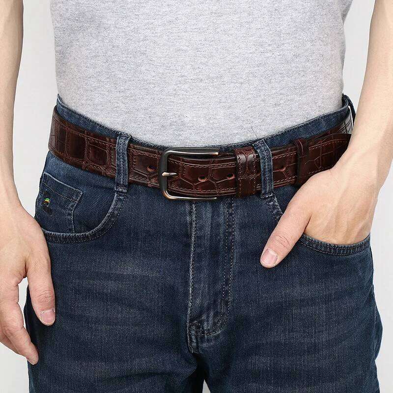 New Style Fashion Luxury Cowhide Design Men Belt Genuine Leather Individuality Pin Buckle Jeans Belts For Men's S260228